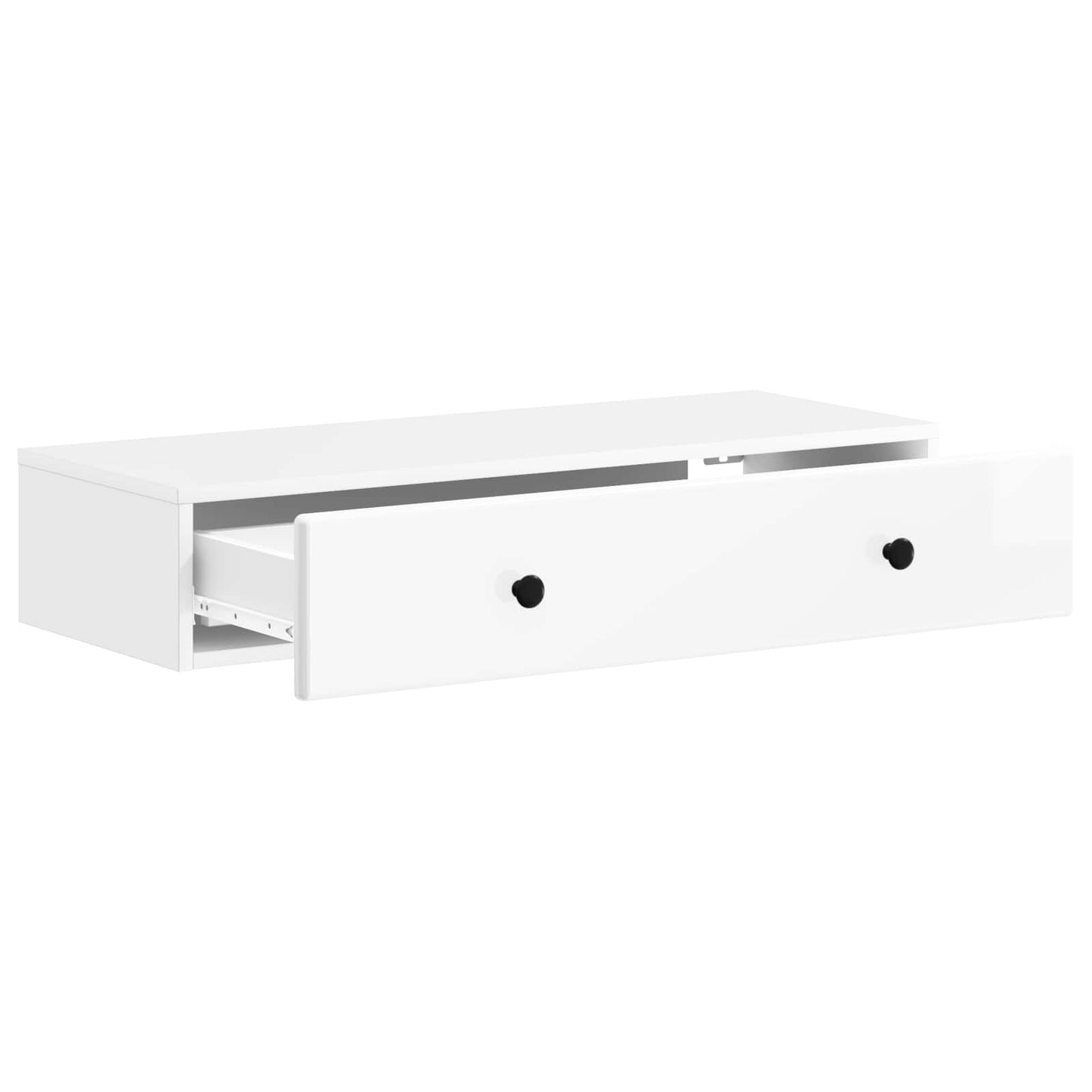 Wall-Mounted Side Table High Gloss White 87.5 x 34.5 x 17 cm