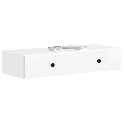 Wall-Mounted Side Table High Gloss White 87.5 x 34.5 x 17 cm