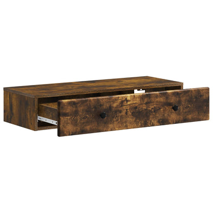 Wall-Mounted Side Table Smoked Oak 87.5 x 34.5 x 17 cm