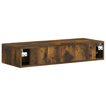 Wall-Mounted Side Table Smoked Oak 87.5 x 34.5 x 17 cm