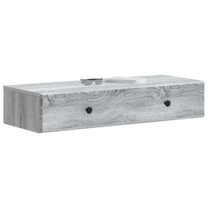 Wall-Mounted Side Table Grey Sonoma 87.5 x 34.5 x 17 cm