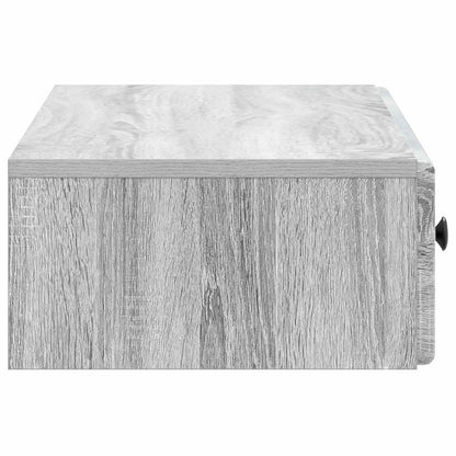 Wall-Mounted Side Table Grey Sonoma 87.5 x 34.5 x 17 cm
