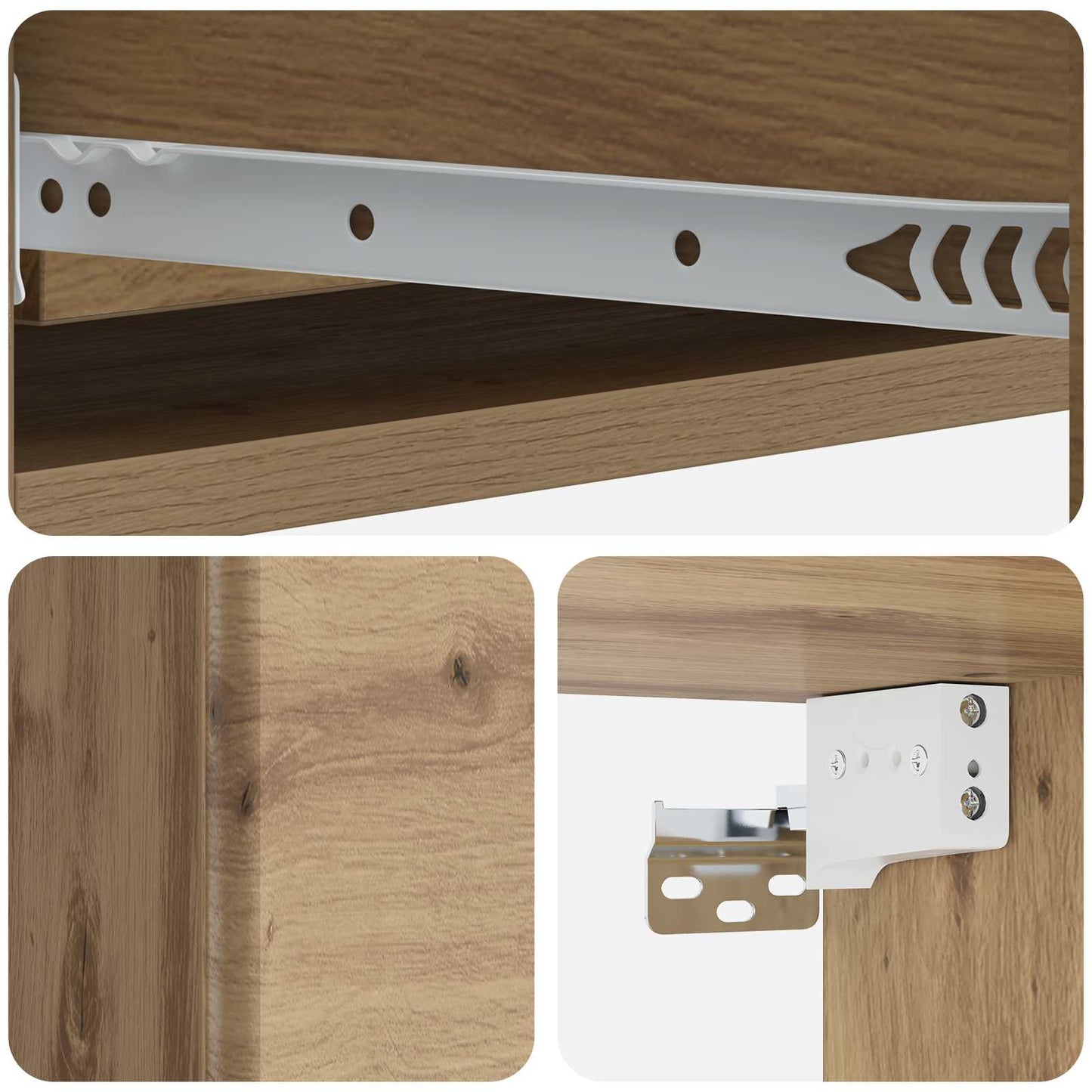 Wall-Mounted Side Table Artisan Oak 87.5 x 34.5 x 17 cm
