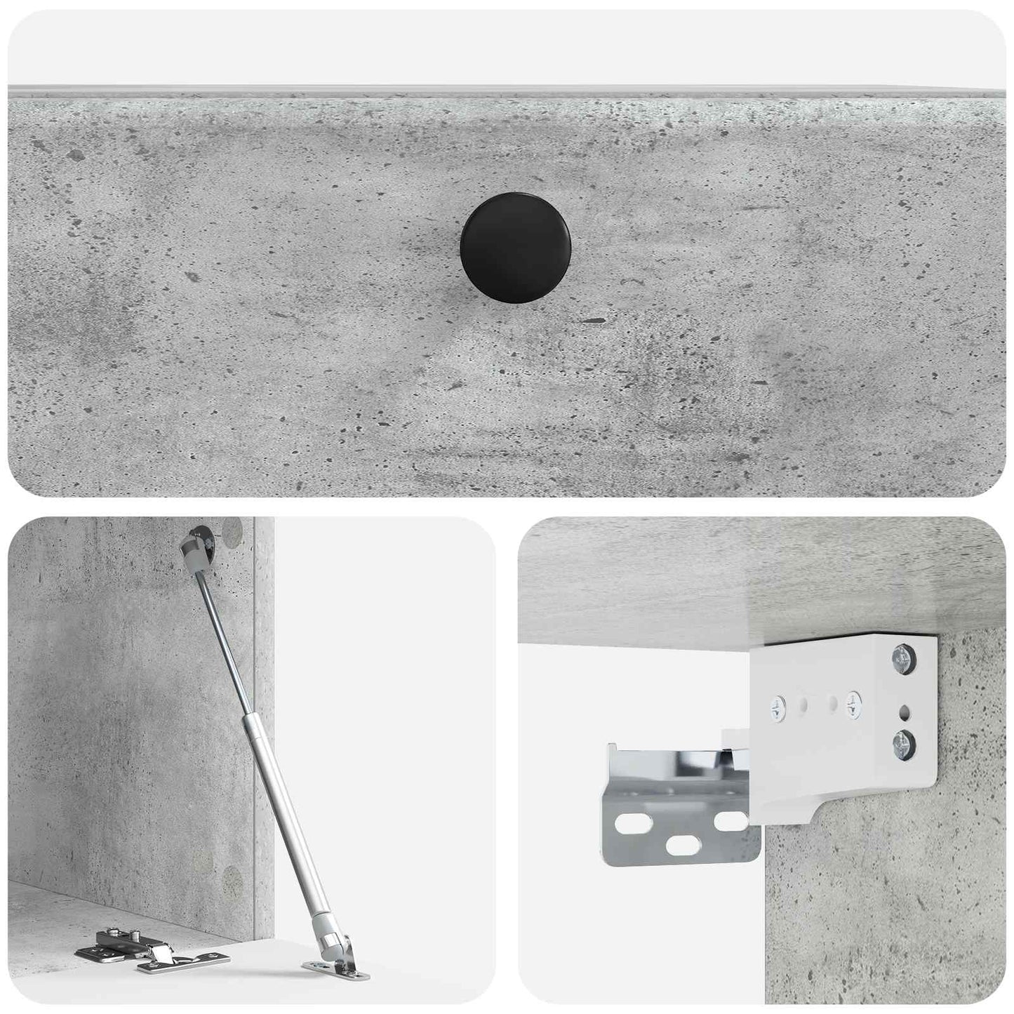 Wall-Mounted TV Cabinet 59.5 x 41 x 30 cm Concrete Grey