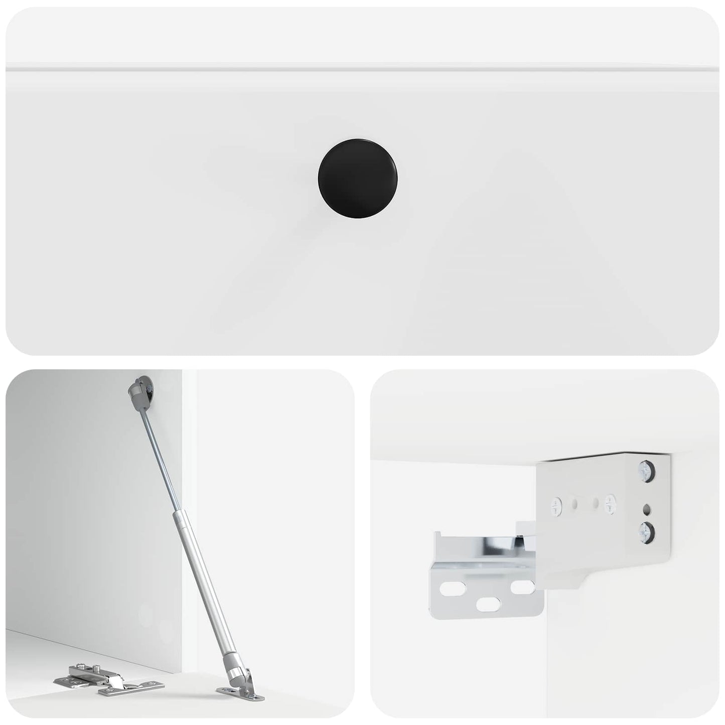 Wall-Mounted TV Cabinet 59.5 x 41 x 30 cm High Gloss White