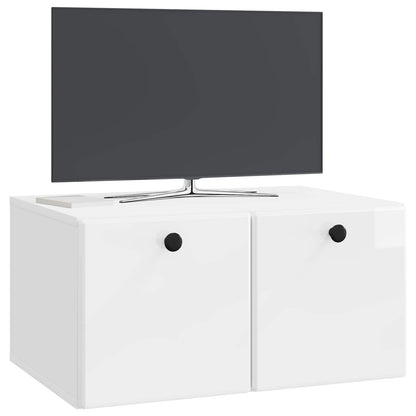 Wall-Mounted TV Cabinet 59.5 x 41 x 30 cm High Gloss White