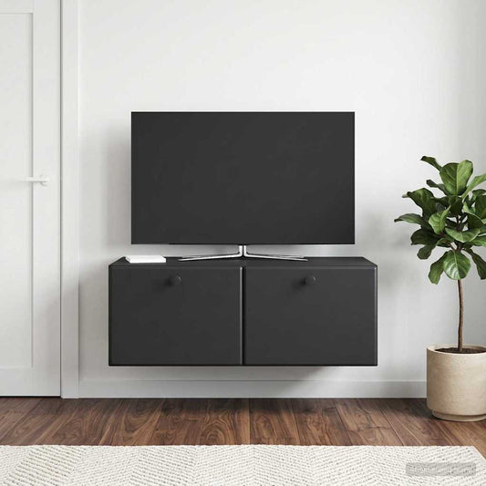 Wall-Mounted TV Cabinet 78.5 x 41 x 30 cm Black Engineered Wood