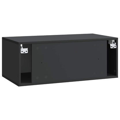 Wall-Mounted TV Cabinet 78.5 x 41 x 30 cm Black Engineered Wood