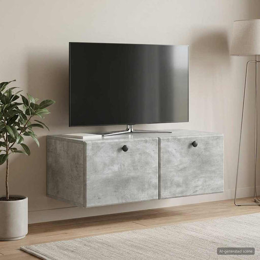 Wall-Mounted TV Cabinet 78.5 x 41 x 30 cm Concrete Grey