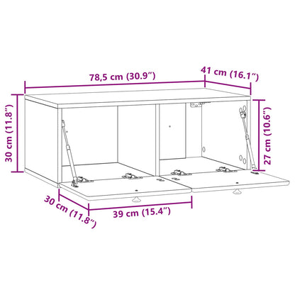 Wall-Mounted TV Cabinet 78.5 x 41 x 30 cm Old Wood