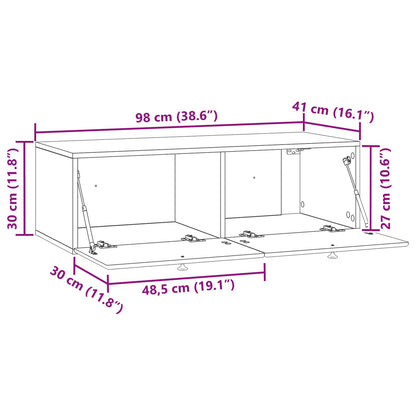 Wall-Mounted TV Cabinet 98 x 41 x 30 cm Concrete Grey