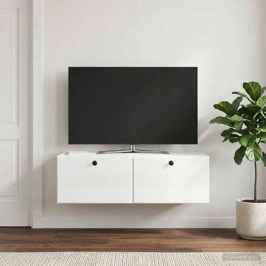 Wall-Mounted TV Cabinet 98 x 41 x 30 cm High Gloss White