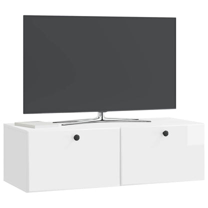 Wall-Mounted TV Cabinet 98 x 41 x 30 cm High Gloss White