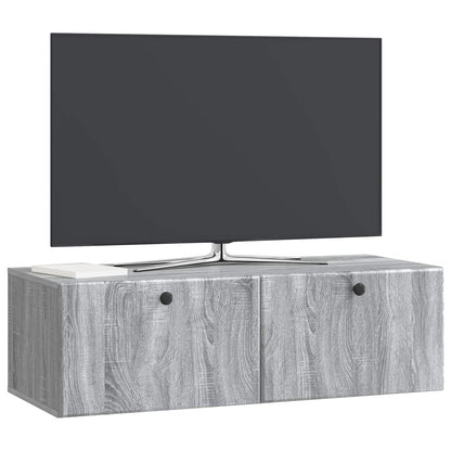 Wall-Mounted TV Cabinet 98 x 41 x 30 cm Grey Sonoma