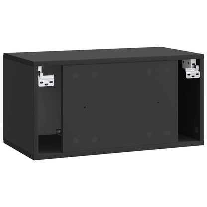 Wall-Mounted TV Cabinet 59.5 x 31 x 30 cm Black Engineered Wood