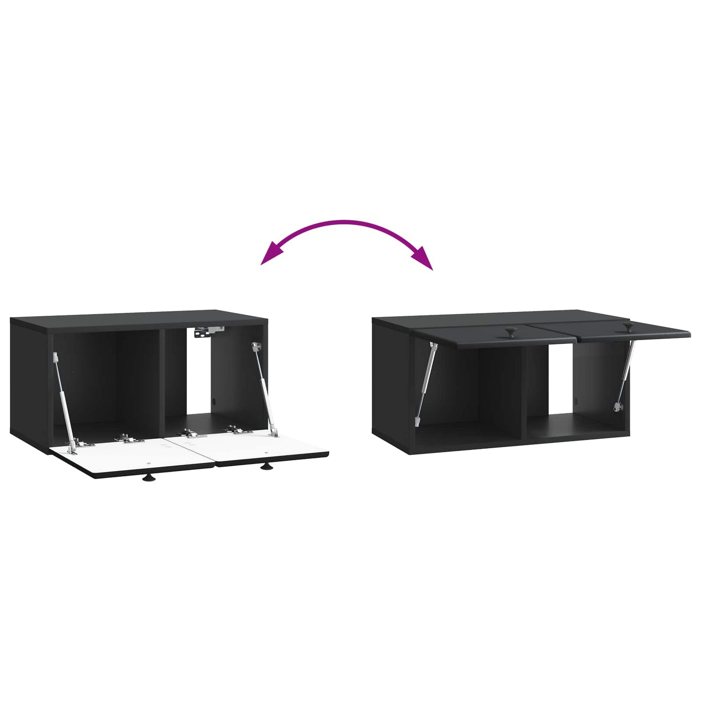 Wall-Mounted TV Cabinet 59.5 x 31 x 30 cm Black Engineered Wood