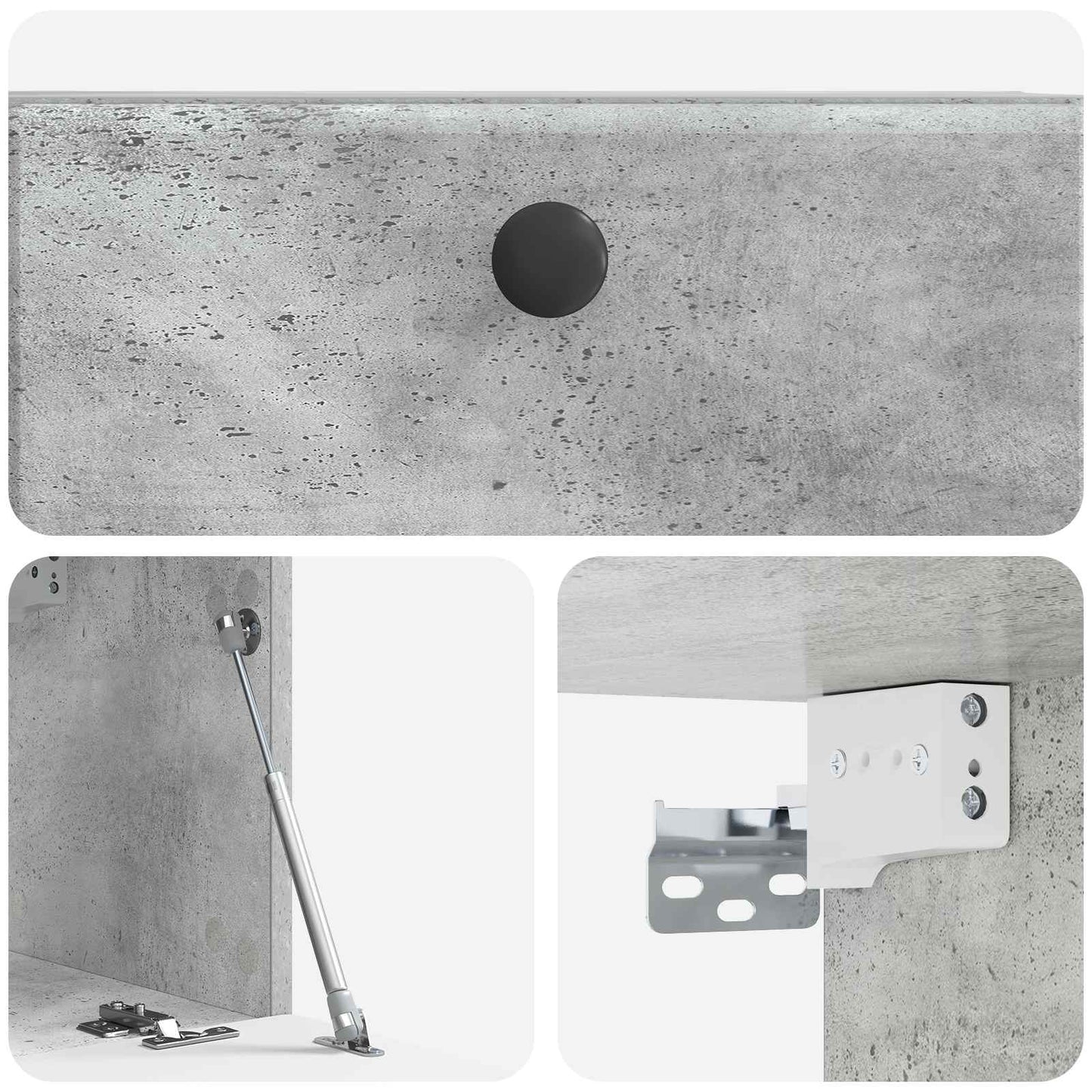Wall-Mounted TV Cabinet 59.5 x 31 x 30 cm Concrete Grey