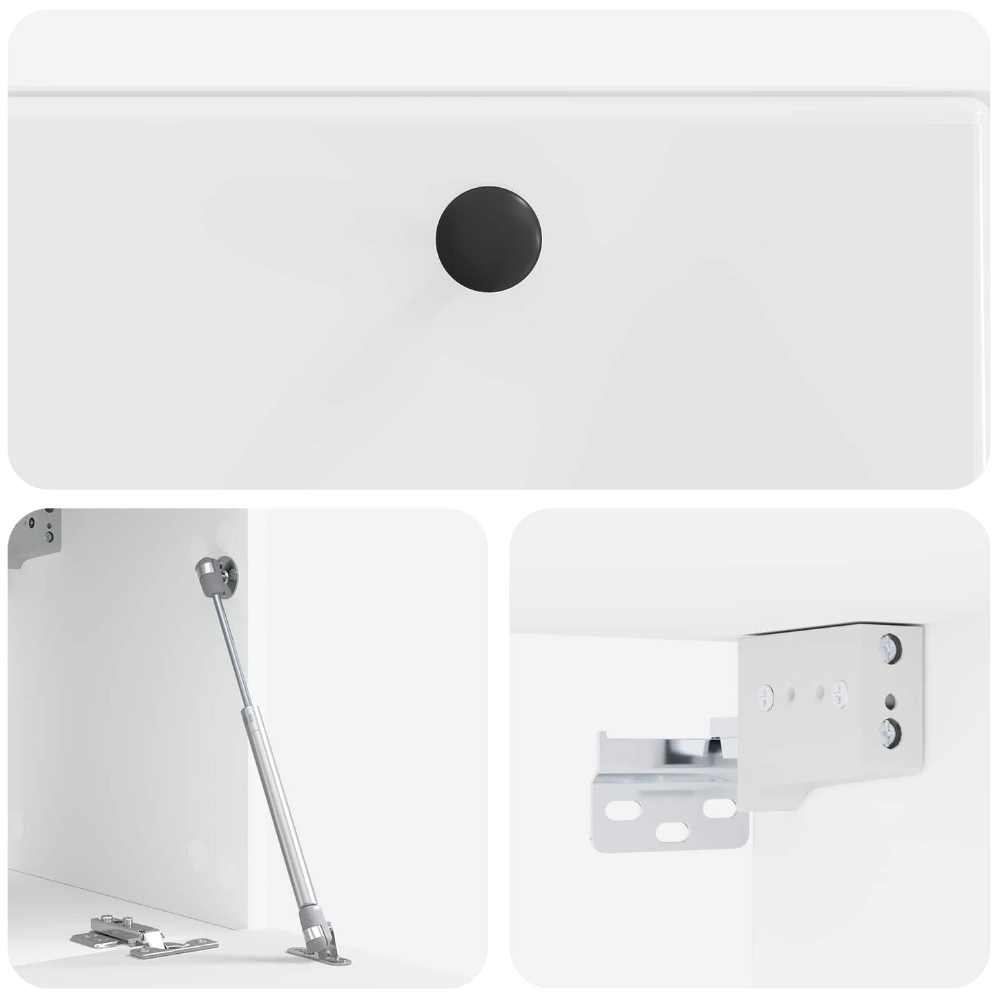 Wall-Mounted TV Cabinet 59.5 x 31 x 30 cm High Gloss White