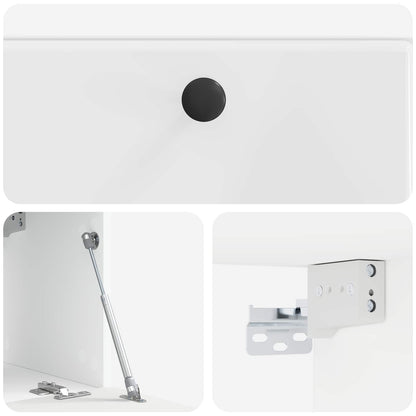 Wall-Mounted TV Cabinet 59.5 x 31 x 30 cm High Gloss White