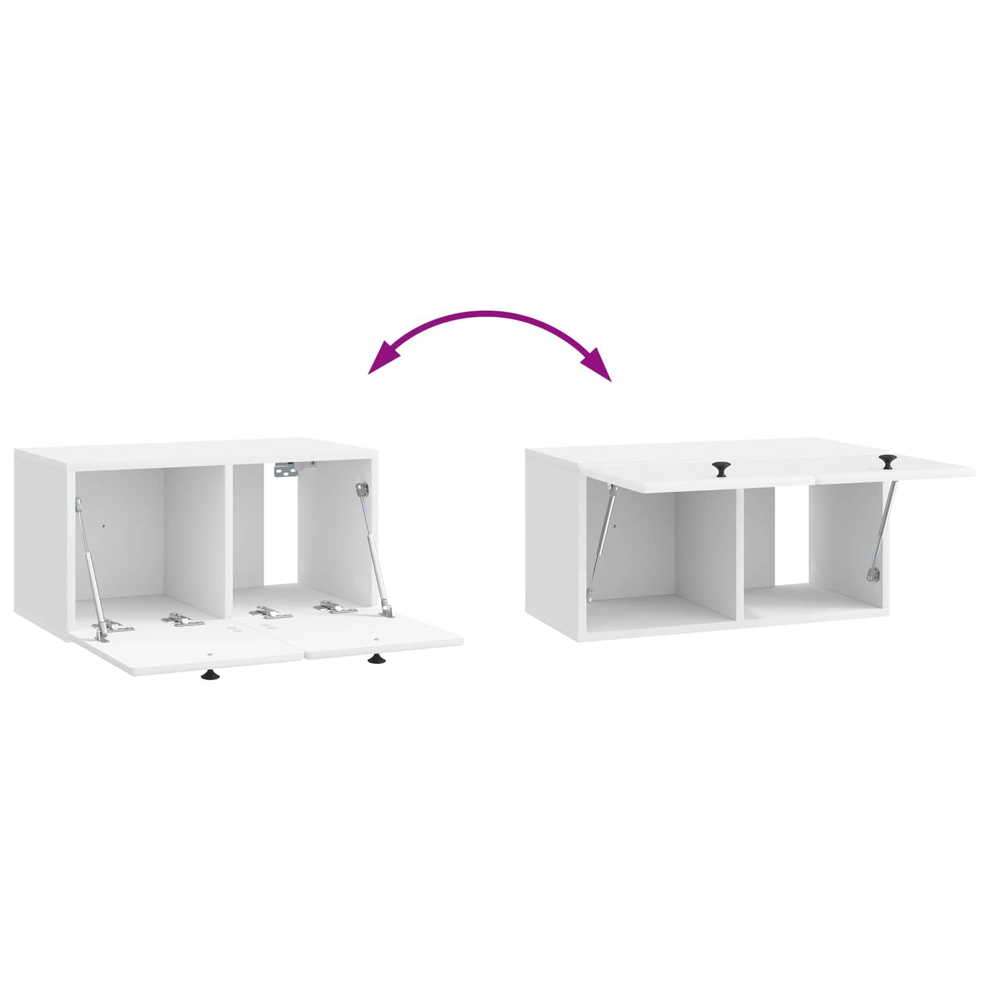 Wall-Mounted TV Cabinet 59.5 x 31 x 30 cm High Gloss White