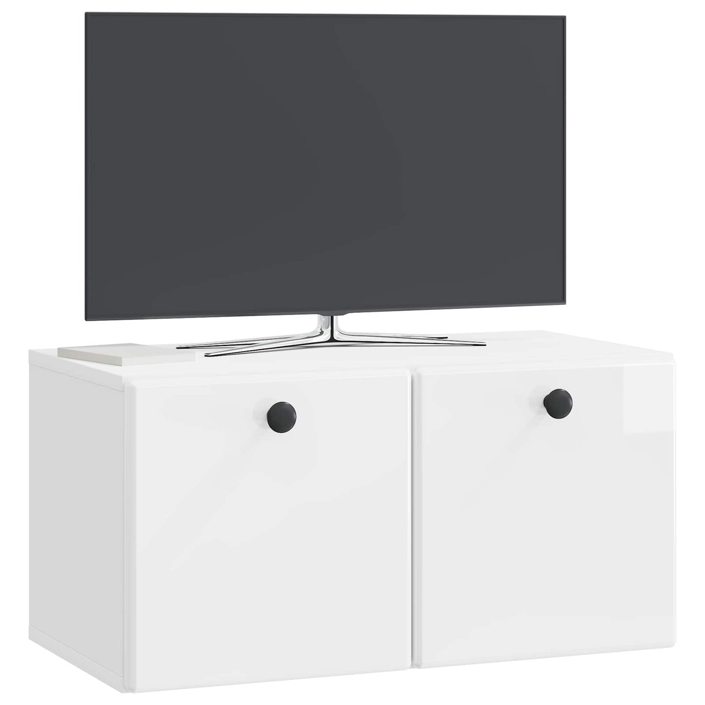 Wall-Mounted TV Cabinet 59.5 x 31 x 30 cm High Gloss White