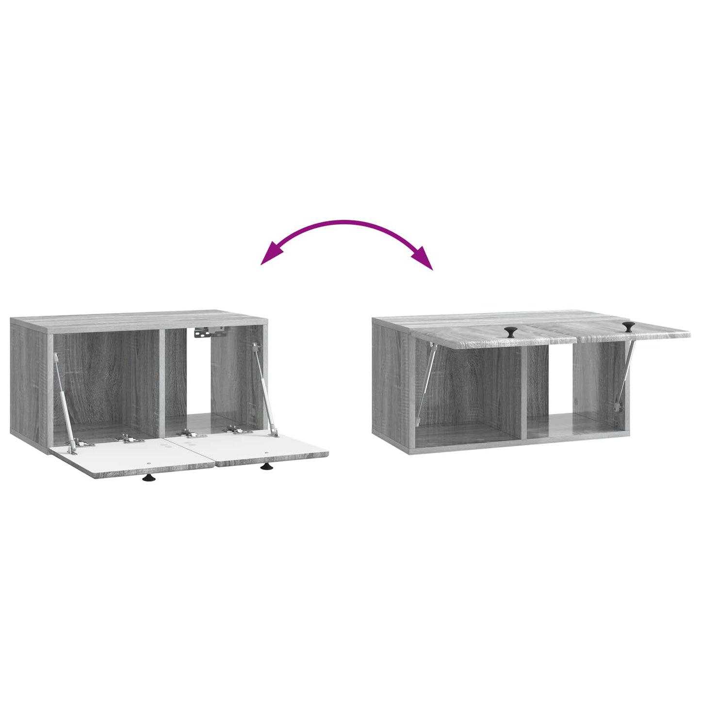 Wall-Mounted TV Cabinet 59.5 x 31 x 30 cm Grey Sonoma