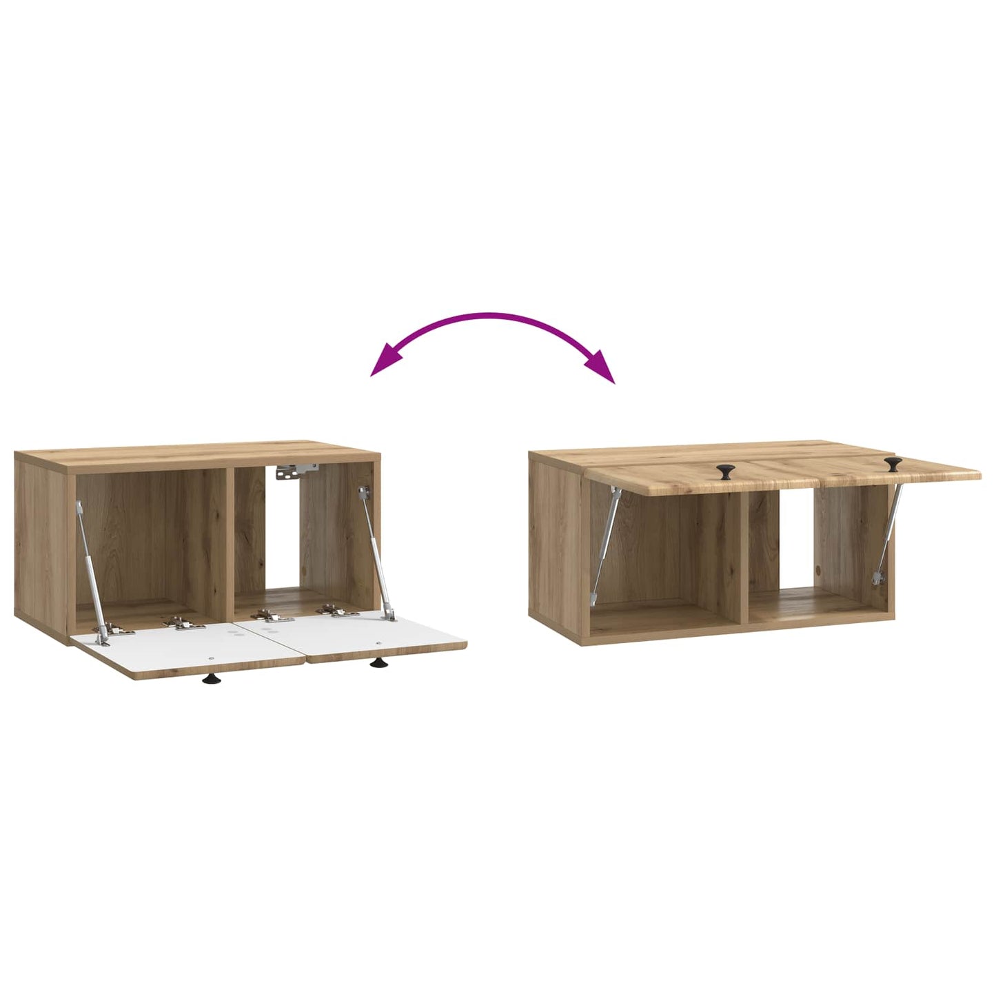 Wall-Mounted TV Cabinet 59.5 x 31 x 30 cm Artisan Oak