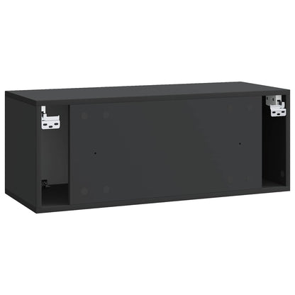 Wall-Mounted TV Cabinet 78.5 x 31 x 30 cm Black Engineered Wood