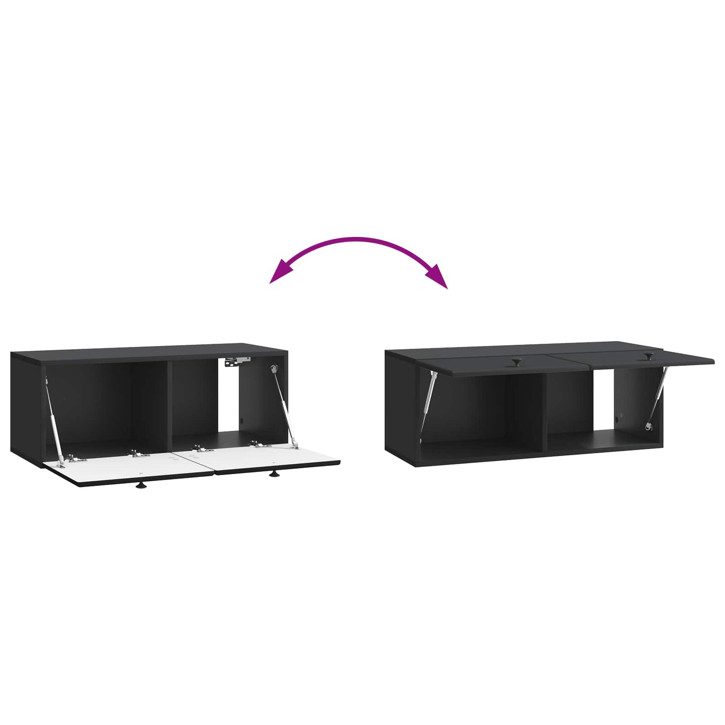 Wall-Mounted TV Cabinet 78.5 x 31 x 30 cm Black Engineered Wood