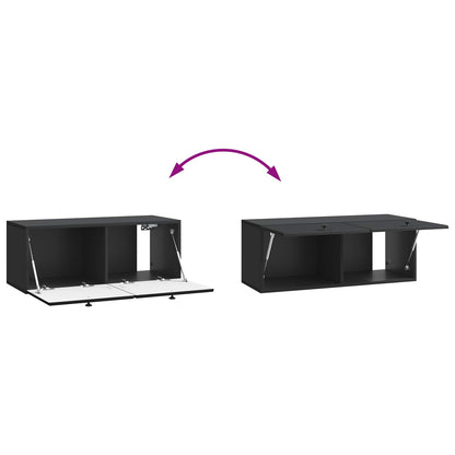Wall-Mounted TV Cabinet 78.5 x 31 x 30 cm Black Engineered Wood