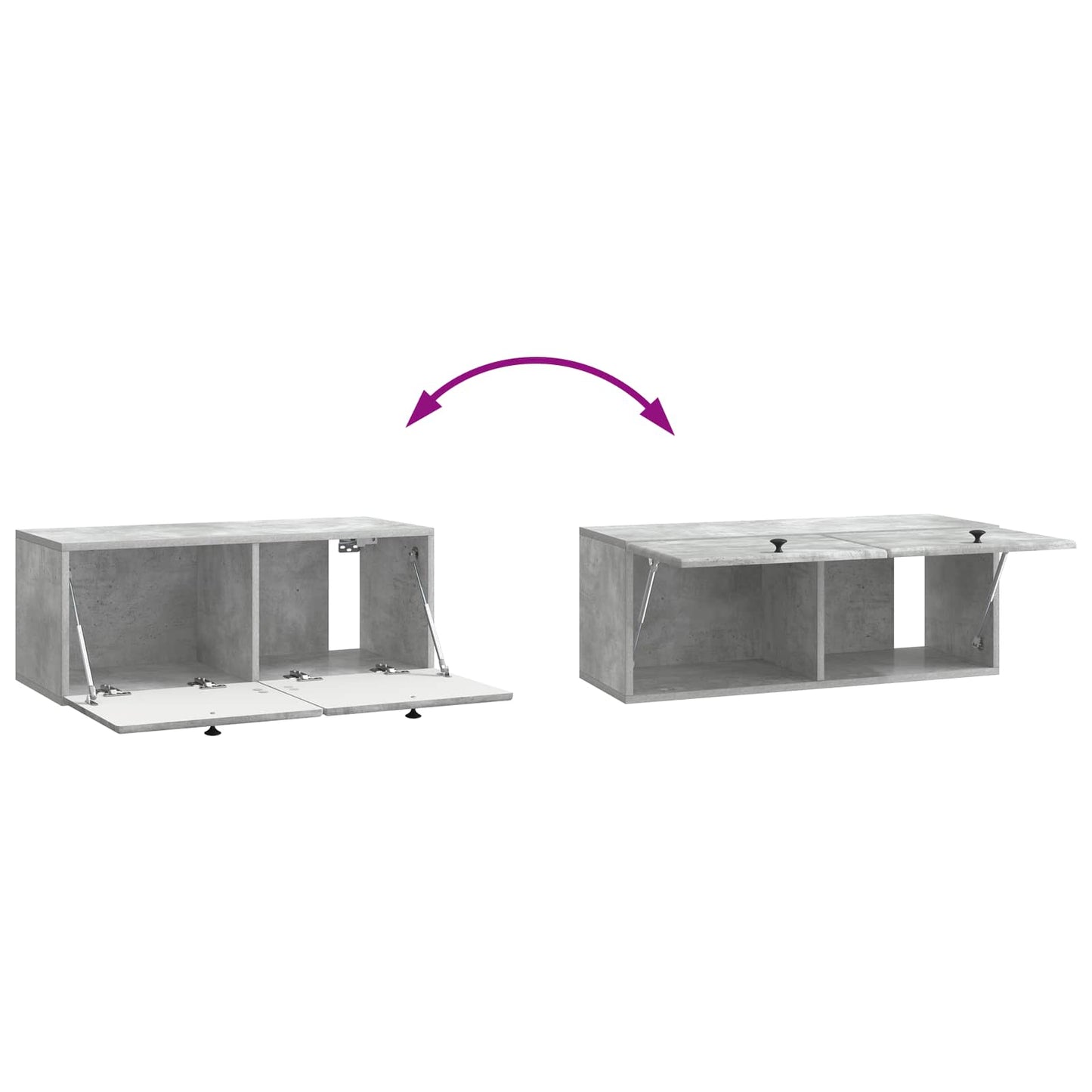 Wall-Mounted TV Cabinet 78.5 x 31 x 30 cm Concrete Grey