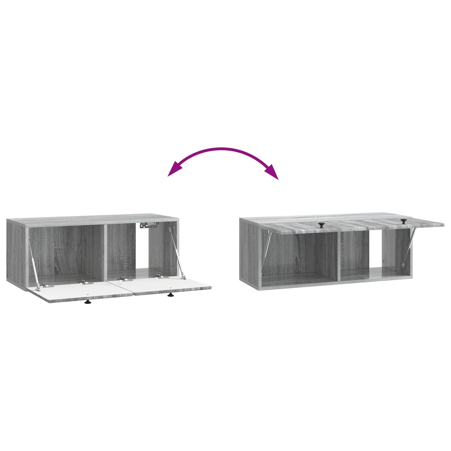 Wall-Mounted TV Cabinet 78.5 x 31 x 30 cm Grey Sonoma