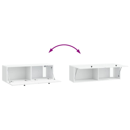 Wall-Mounted TV Cabinet 98 x 31 x 30 cm White Engineered Wood