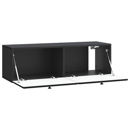 Wall-Mounted TV Cabinet 98 x 31 x 30 cm Black Engineered Wood