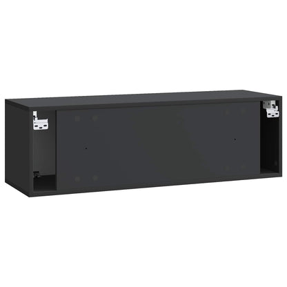 Wall-Mounted TV Cabinet 98 x 31 x 30 cm Black Engineered Wood