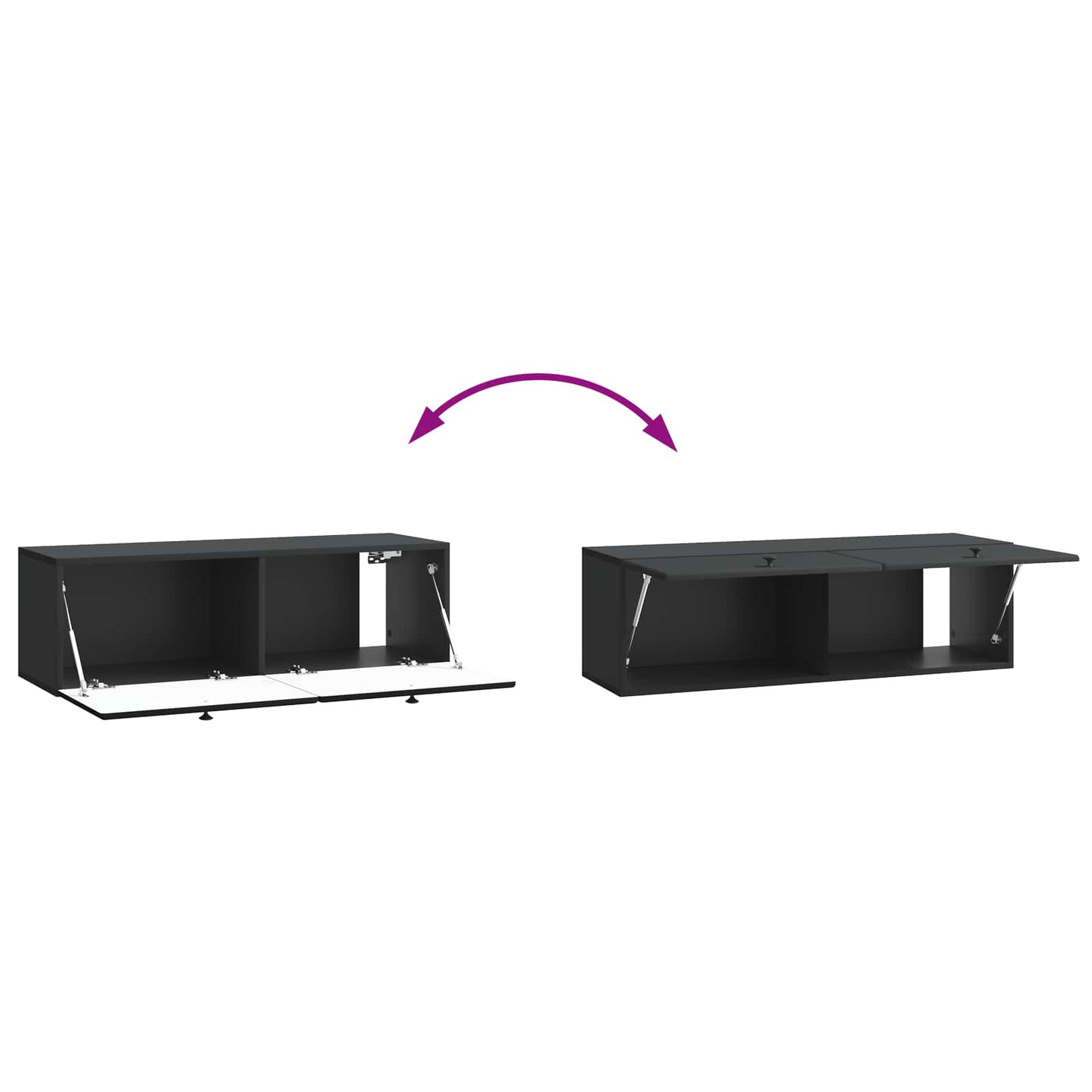 Wall-Mounted TV Cabinet 98 x 31 x 30 cm Black Engineered Wood