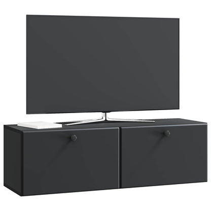 Wall-Mounted TV Cabinet 98 x 31 x 30 cm Black Engineered Wood
