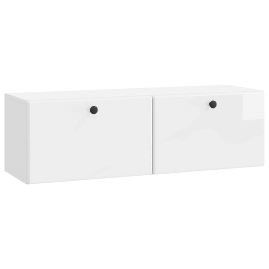Wall-Mounted TV Cabinet 98 x 31 x 30 cm High Gloss White
