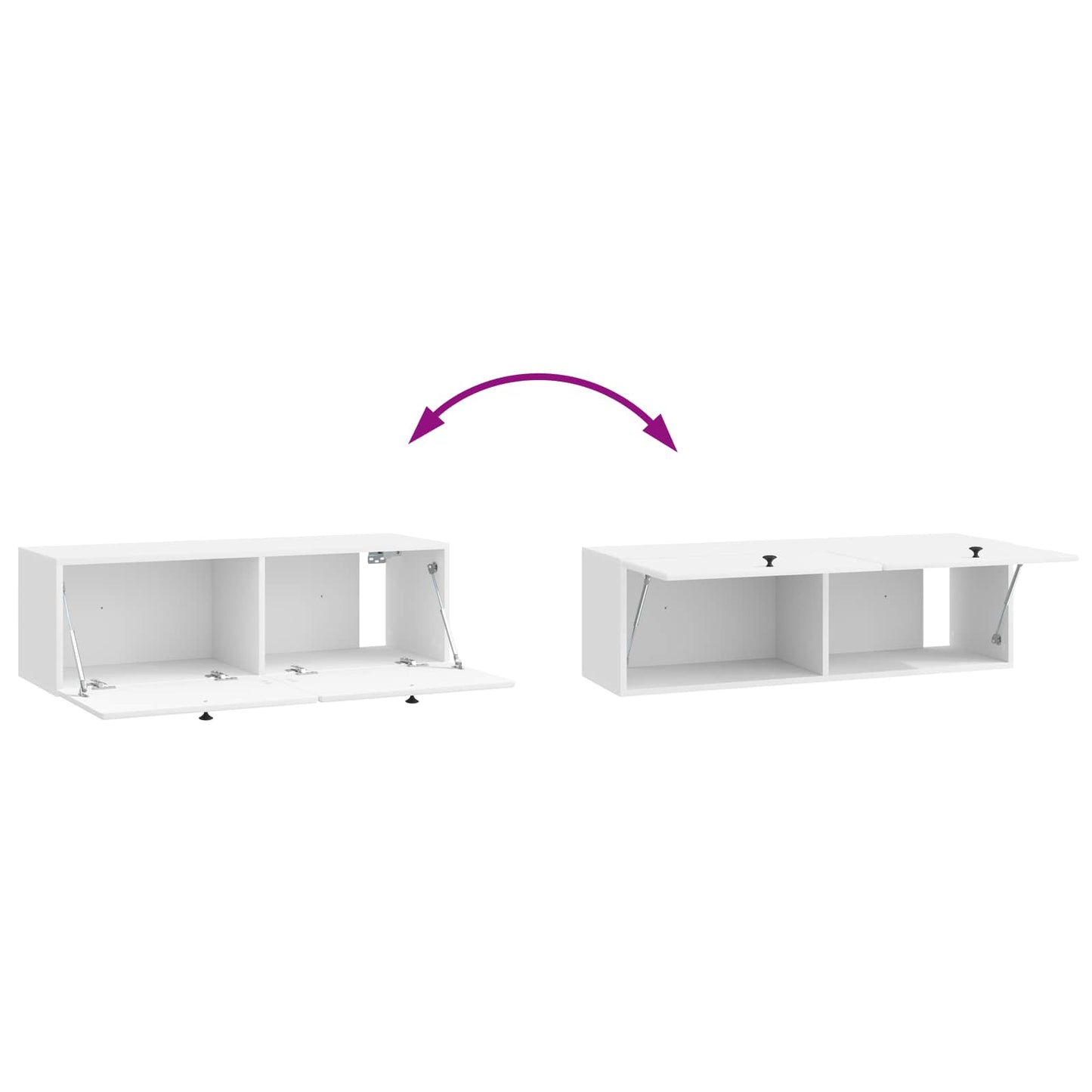 Wall-Mounted TV Cabinet 98 x 31 x 30 cm High Gloss White