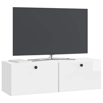 Wall-Mounted TV Cabinet 98 x 31 x 30 cm High Gloss White