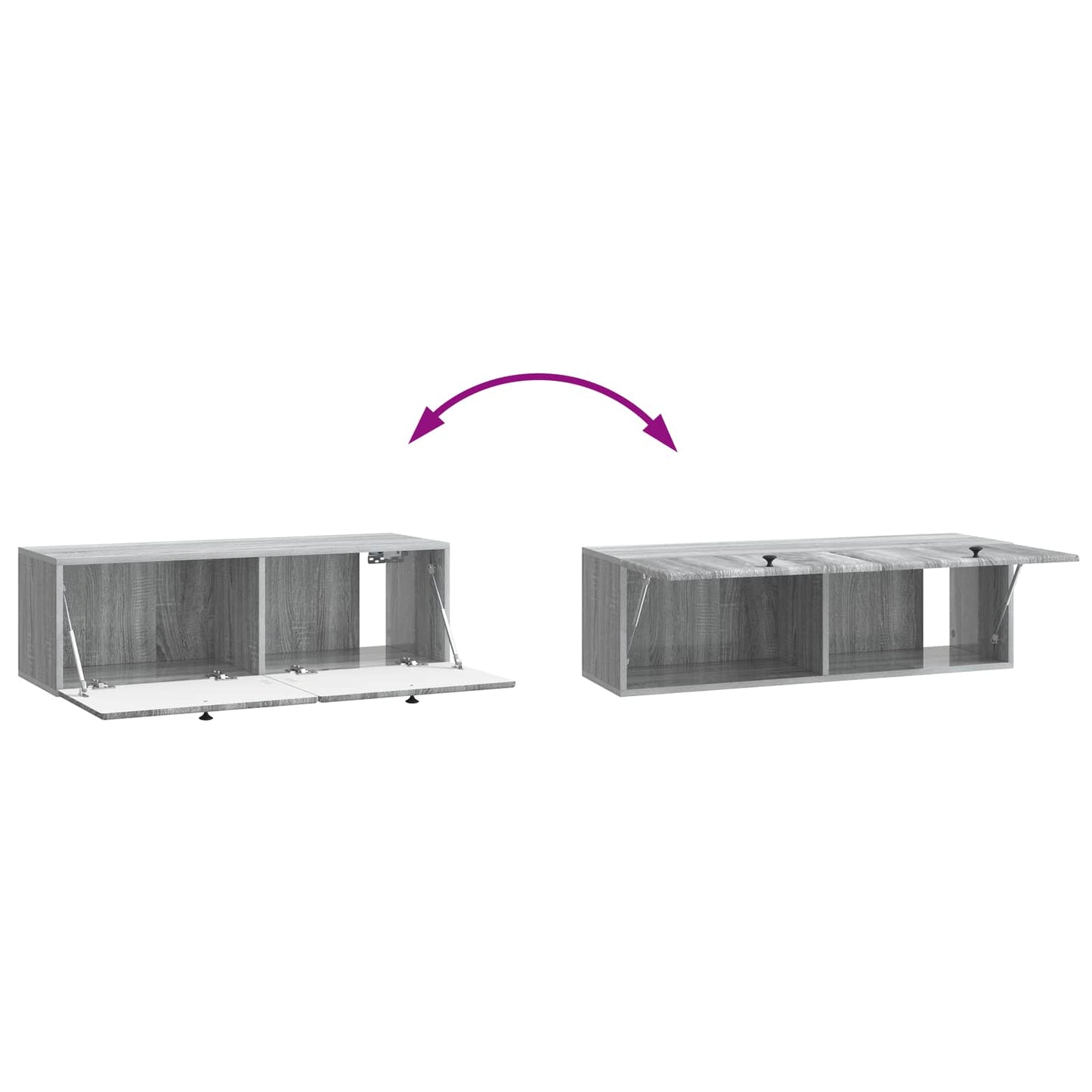 Wall-Mounted TV Cabinet 98 x 31 x 30 cm Grey Sonoma