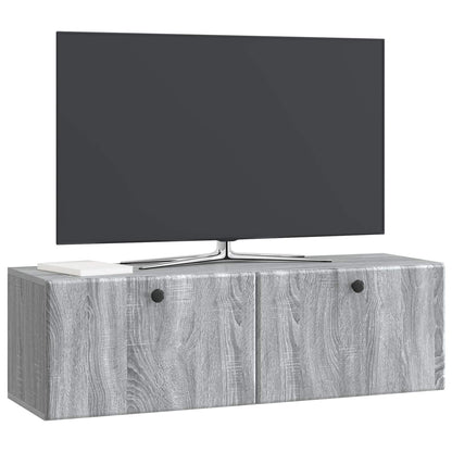 Wall-Mounted TV Cabinet 98 x 31 x 30 cm Grey Sonoma