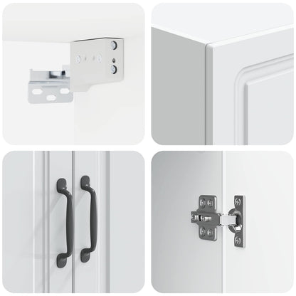 Wall-Mounted Cabinet 66 x 34.5 x 90 cm Engineered Wood White