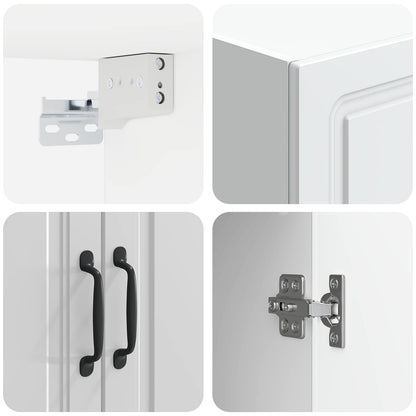 Wall-Mounted Cabinet High Gloss White 66 x 34.5 x 90 cm