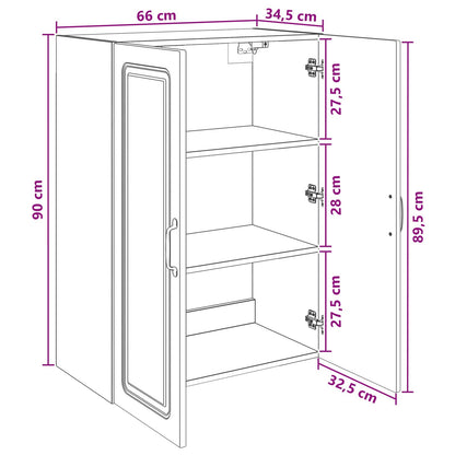 Wall-Mounted Cabinet 66 x 34.5 x 90 cm Engineered Wood Old Wood