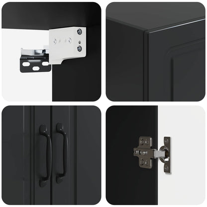 Wall-Mounted Cabinet 59 x 31 x 60 cm Engineered Wood Black