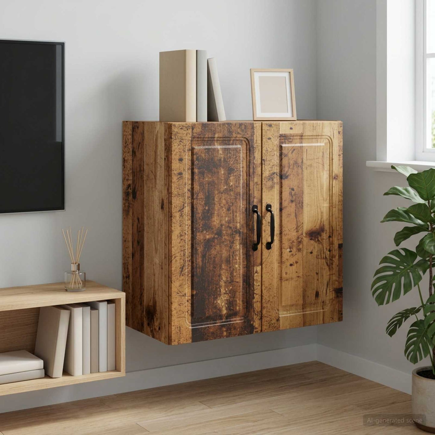 Wall-Mounted Cabinet 59 x 31 x 60 cm Engineered Wood Old Wood