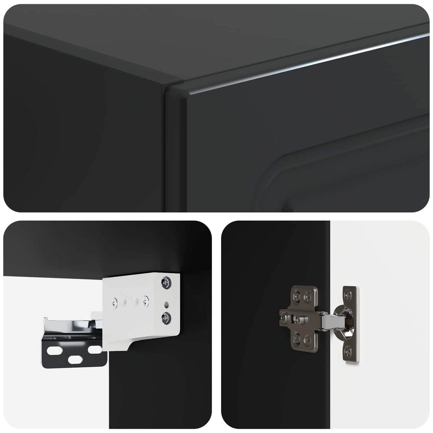 Wall-Mounted Cabinet 33 x 34.5 x 90 cm Engineered Wood Black