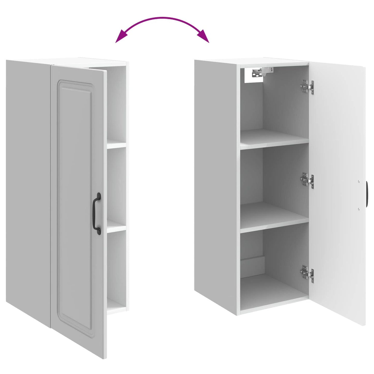 Wall-Mounted Cabinet High Gloss White 33 x 34.5 x 90 cm