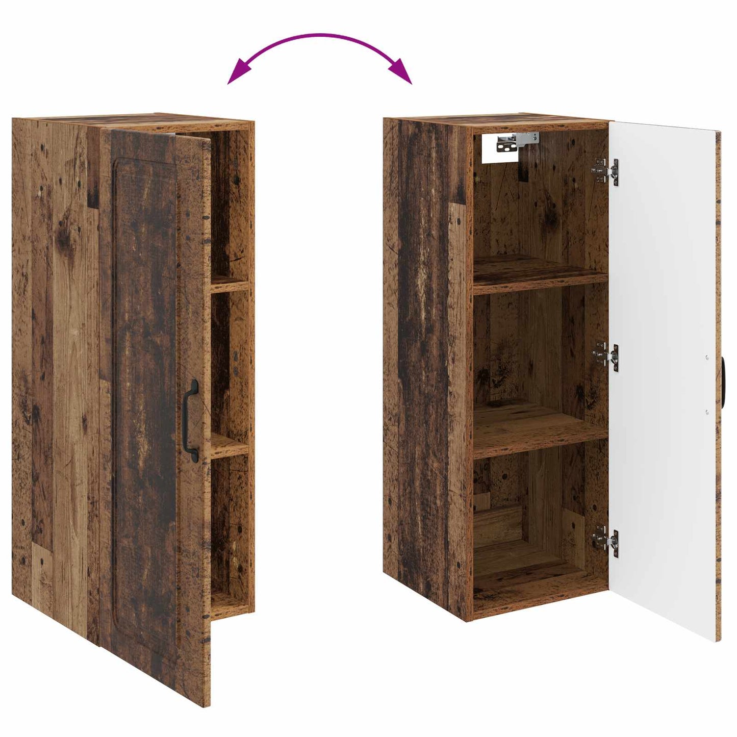 Wall-Mounted Cabinet 33 x 34.5 x 90 cm Engineered Wood Old Wood